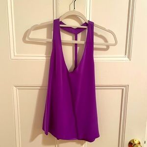 Rory Beca Purple Racerback Silk Top Size XS